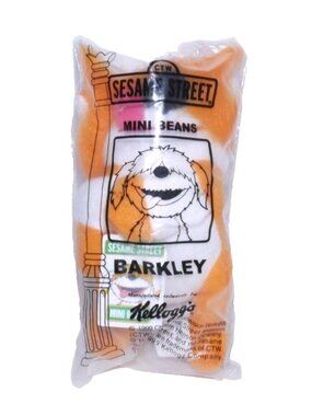 Vintage Kelloggs Sesame Street Mini Beans Barkley 4" plush toy New 1999